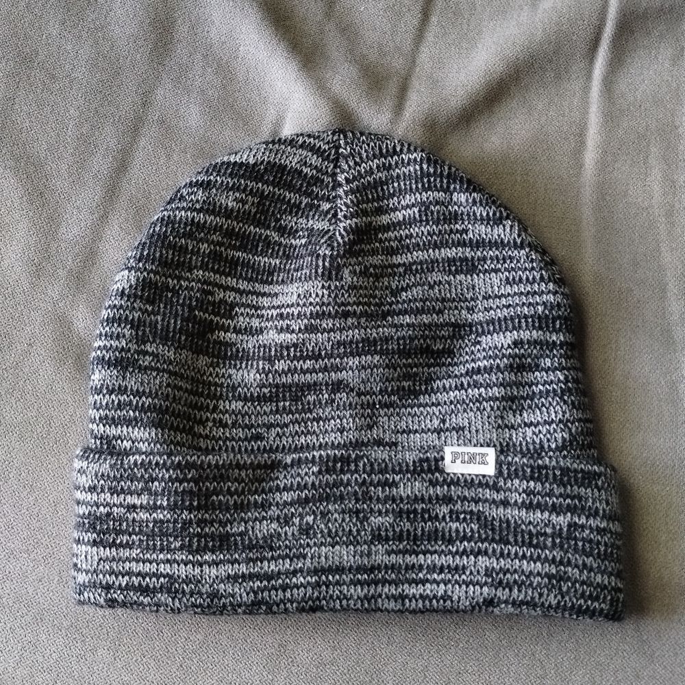 PINK Victoria's Secret Grey Knit Beanie Toboggan